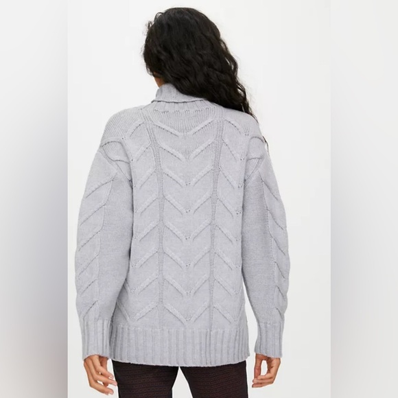 Aritzia Wilfred Green Cable Knit Green Champeux Turtleneck - Picture 2 of 6